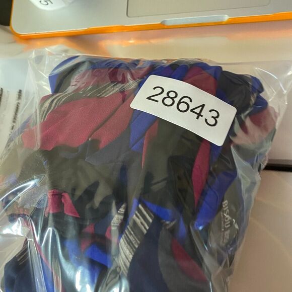 Bisou Bisou Dress Women 4 Blue Geometric Shift Short Long Sleeve Round Neck - Picture 8 of 8